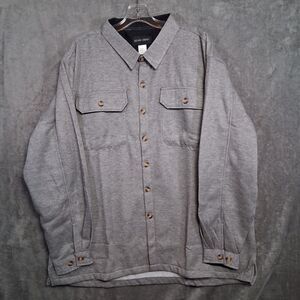 Stone Creek Mens XL Button Up Fleece Shirt Gray... Measurements In Description